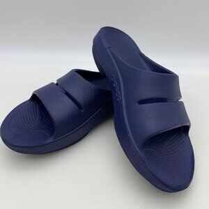 Oofos Oohaa Navy Slide Sandals size M7-W9-EU 40